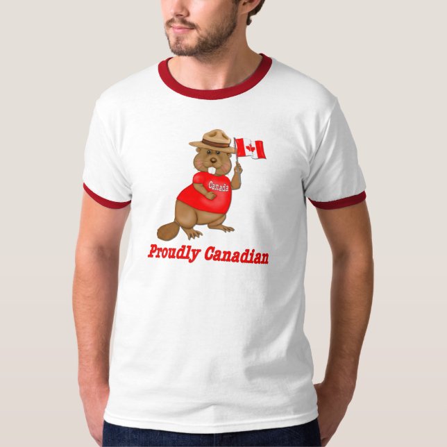 Proudly Canadian Beaver T-Shirt (Front)
