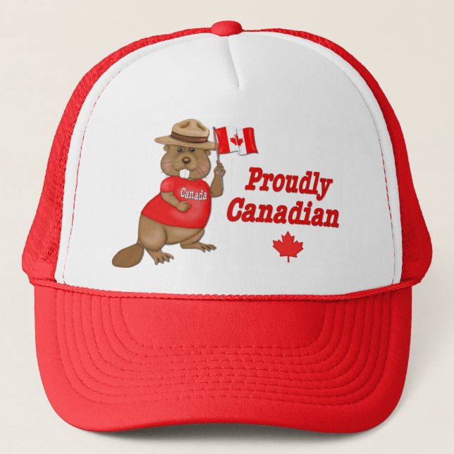 Proudly Canadian Beaver Trucker Hat (Front)
