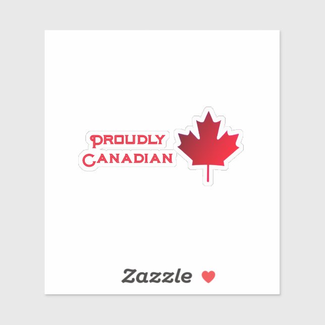 Proudly Canadian Contour Kiss-cut vinyl Sticker (Sheet)