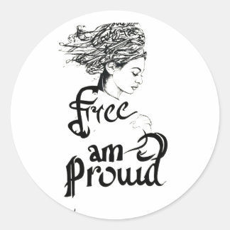 "Proudly Free" Classic Round Sticker
