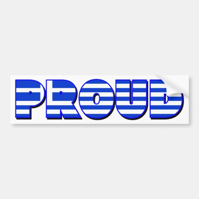 Proudly Greek Bumper Sticker (Front)