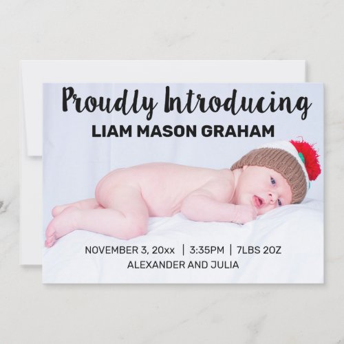 Proudly Introducing Birth Announcement