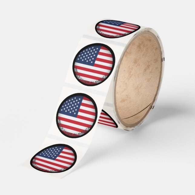 Proudly Made in America Classic Round Sticker (Roll)