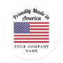 Proudly Made in America USA American Flag Classic Round Sticker