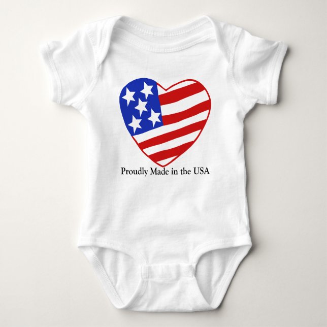 Proudly Made in the USA Baby Bodysuit (Front)
