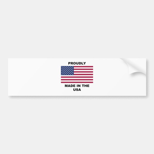 Proudly Made In The USA Bumper Sticker (Front)