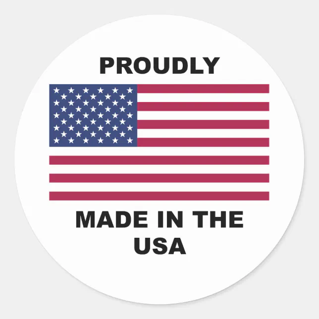 Proudly Made In The USA Classic Round Sticker (Front)