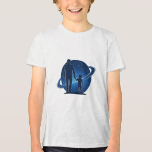 Proudly Me and Dady every where  Tri-Blend Shirt