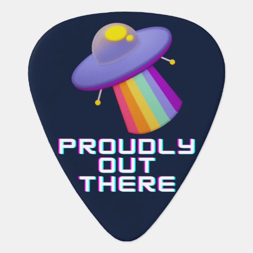 Proudly Out There Gay Pride Guitar Pick