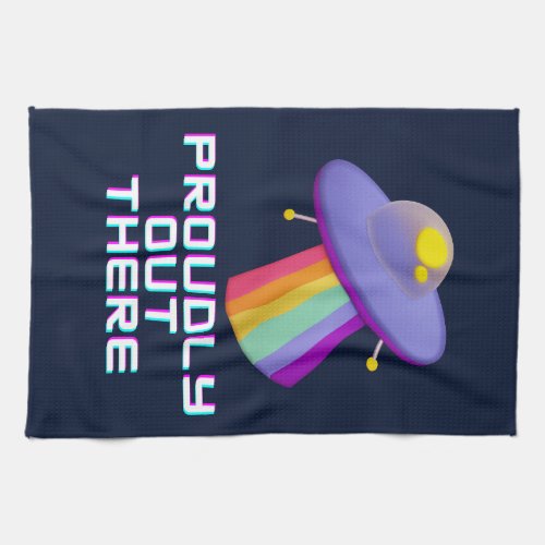 Proudly Out There Gay Pride Kitchen Towel
