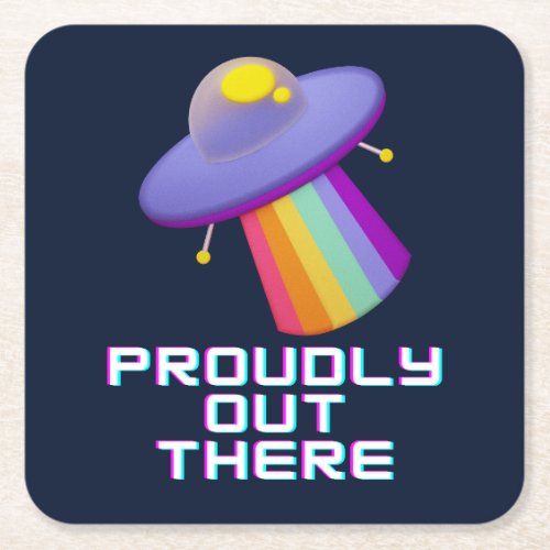 Proudly Out There Gay Pride Square Paper Coaster