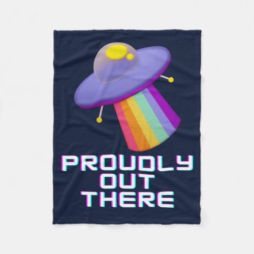Proudly Out There LGBTQ Fleece Blanket