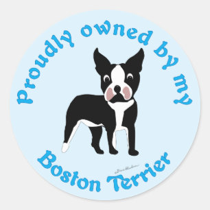 Proudly Owned by a Boston Terrier Classic Round Sticker