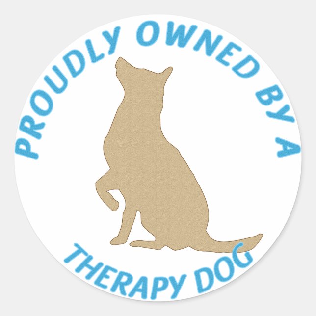Proudly Owned by a Therapy Dog Classic Round Sticker (Front)