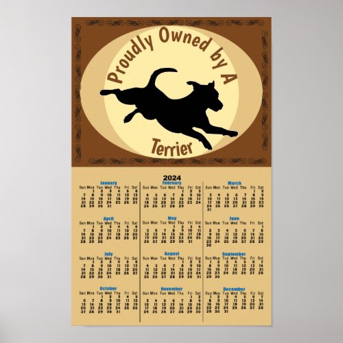 Proudly Owned _ Terrier v2 2024 Calendar Poster