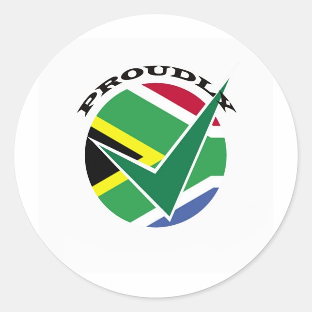 Proudly South African Classic Round Sticker (Front)