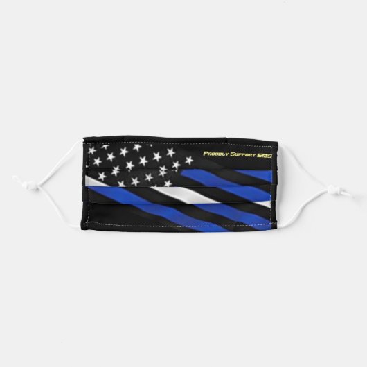 Proudly Support EMS Adult Cloth Face Mask (Front, Folded)