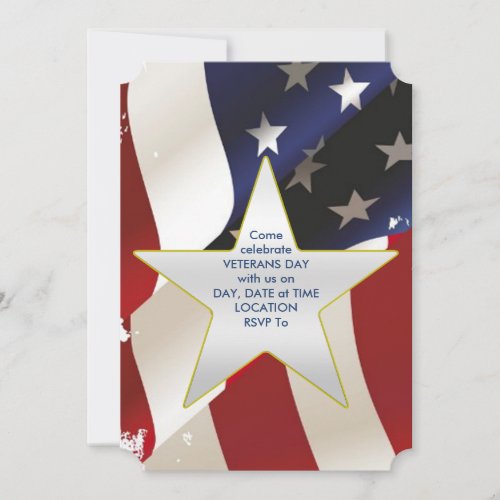 Proudly Wave Veterans Day Party Invite