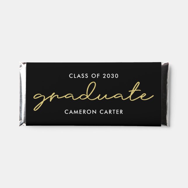 Proudly Written Editable Color Graduation Hershey Bar Favors (Front)