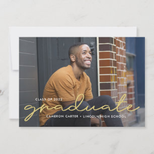 Proudly Written Editable Color Graduation Invitati Invitation