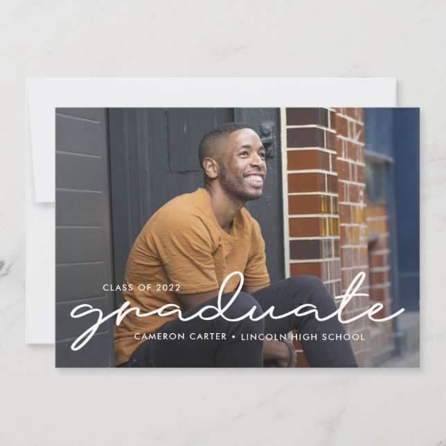 Proudly Written Editable Color Graduation Invitation (Front)