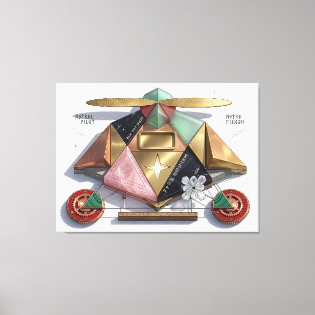 Proun Artifact: The Astral Pilot Geometry Canvas Print (Front)