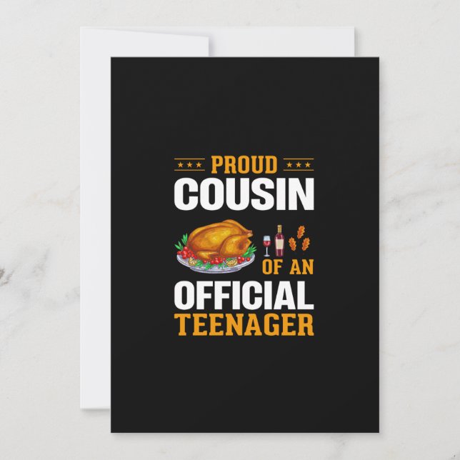 pround cousin of an official teenager invitation (Front)