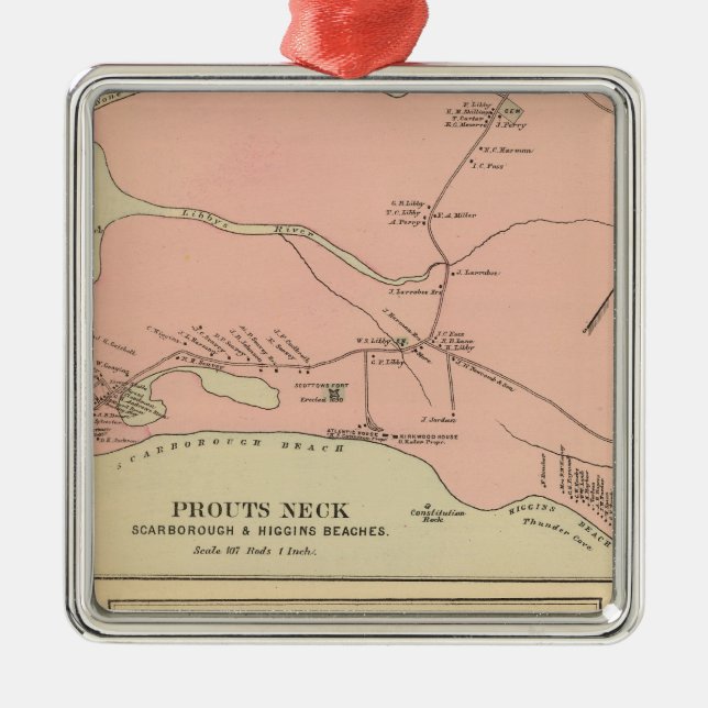 Prouts Neck Scarborough, Higgins beaches Metal Ornament (Front)