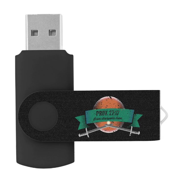 Prov. 27:17 Iron Sharpens Iron  Flash Drive (Opened)