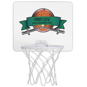 Prov. 27:17 Iron Sharpens Iron Grunge Version Mini Basketball Hoop