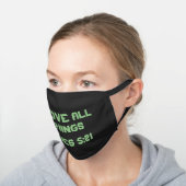 Prove All things Black Cotton Face Mask (Angled)