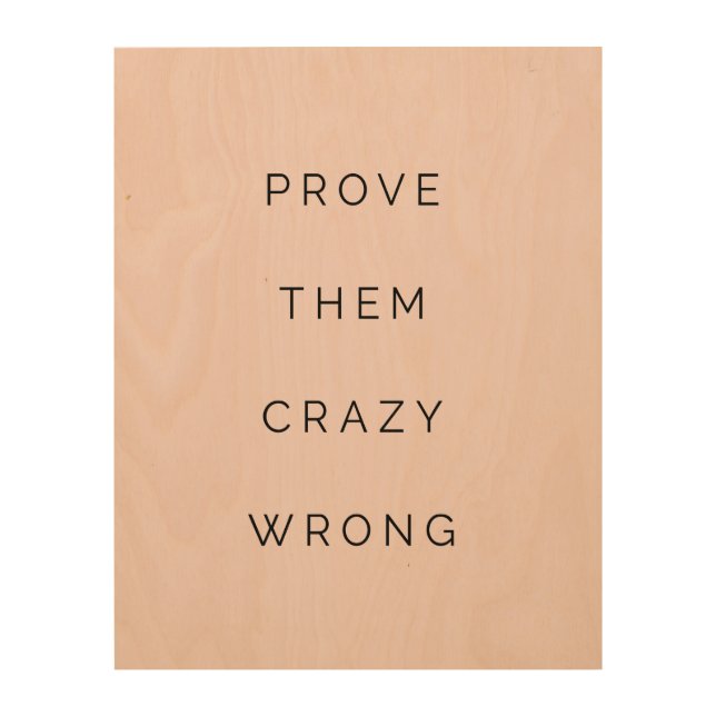 Prove Them Wrong Motivational Quote Blush Pink Wood Wall Decor (Front)