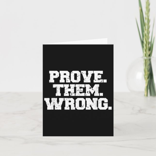 Prove Them Wrong Workout Training Motivation Logo  Card (Front)