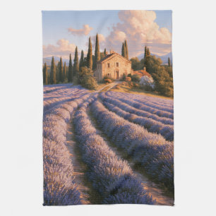 Provencal Lavender Fields and Countryside Villa Kitchen Towel