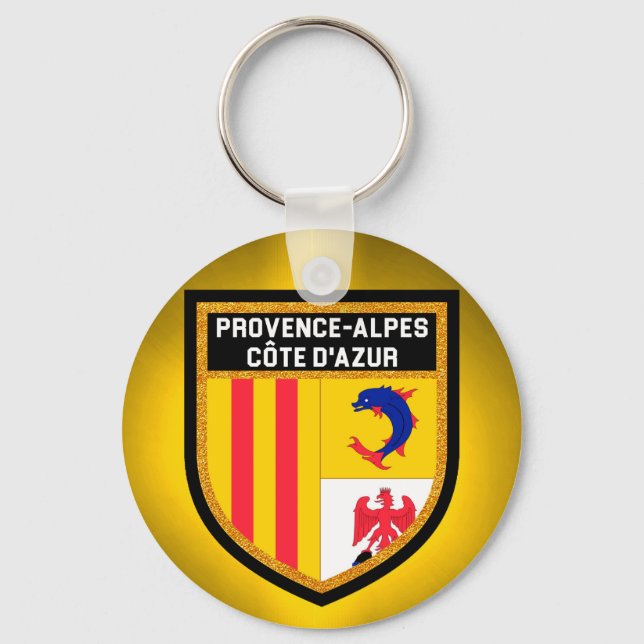 Provence-Alpes-Côte d'Azur Flag Keychain (Front)