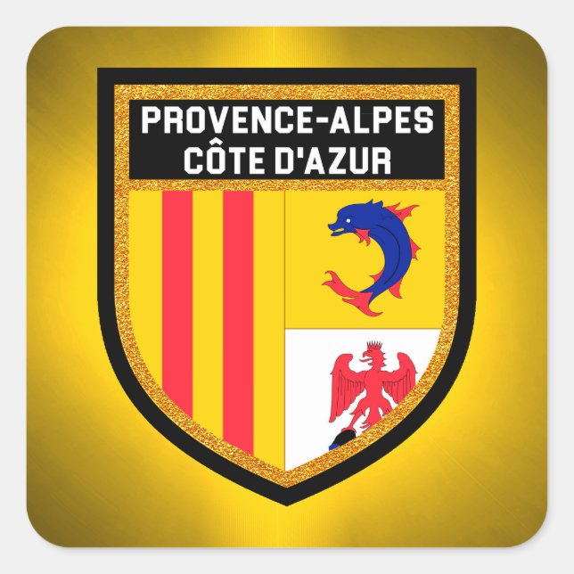 Provence-Alpes-Côte d'Azur Flag Square Sticker (Front)