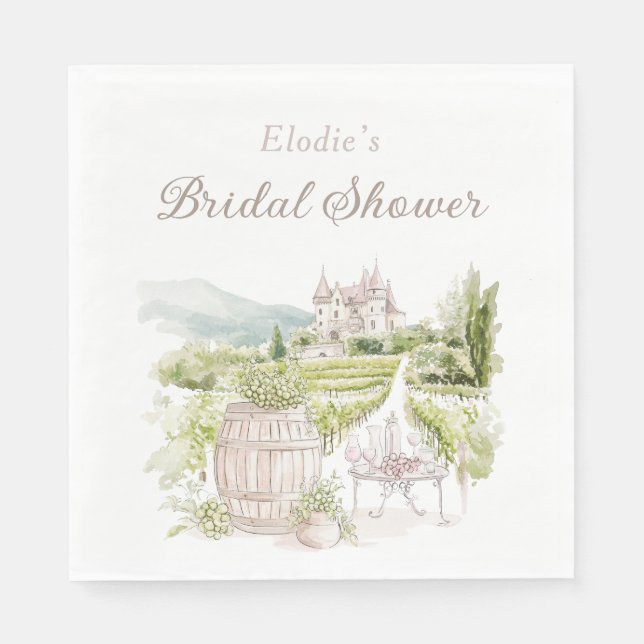 Provence Elegant Chateau French Country Bridal  Napkins (Front)