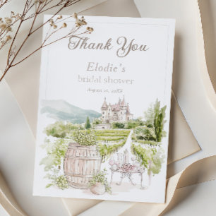 Provence Elegant Chateau French Country Bridal Thank You Card
