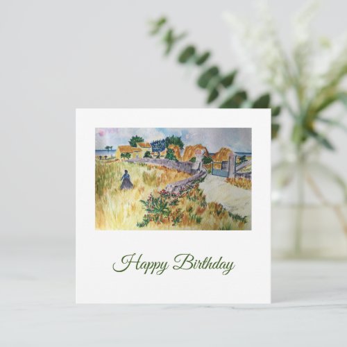 Provence Farmhouse Style of Van Gogh Birthday Card