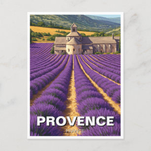 Provence France Lavender Fields Abbaye de Sénanque Postcard