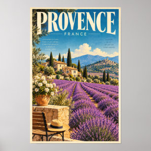 Provence France Lavender Fields Travel Poster Wall