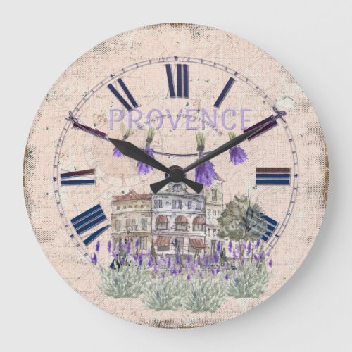 Provence France Lavender Flower Summer Love Large Clock