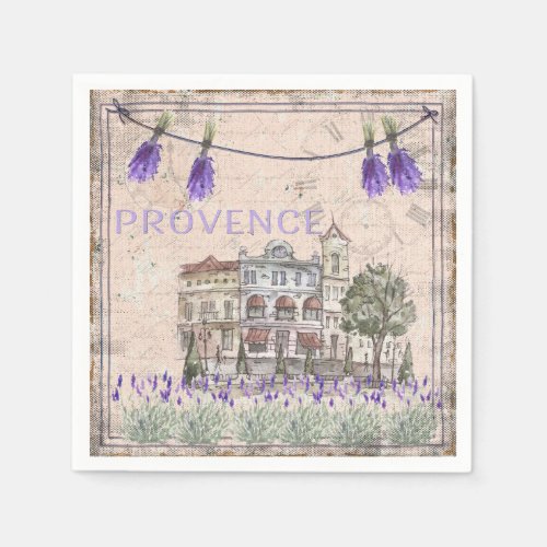 Provence France Lavender Flower Summer Love Paper Napkins