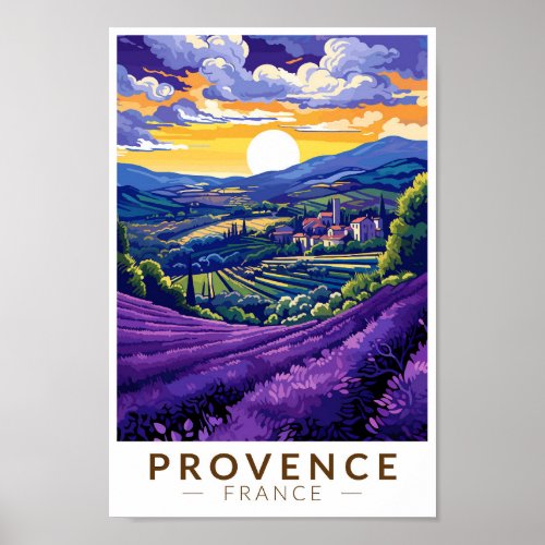 Provence France Lavender Travel Art Vintage Poster
