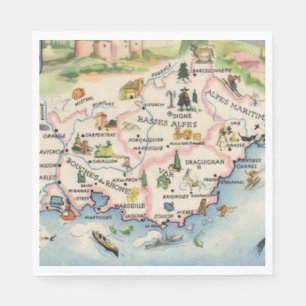 Provence France Map Napkins