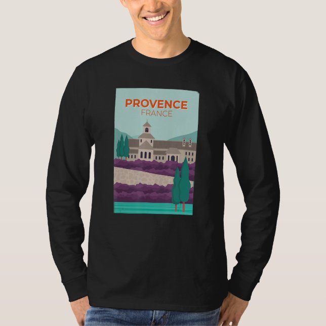 Provence France Picture Illustration Lavender T-Shirt (Front)