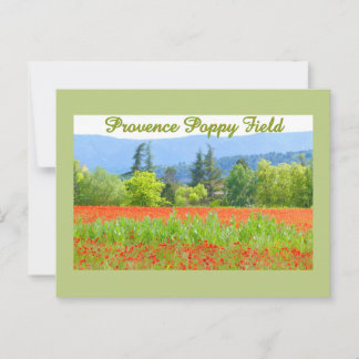 PROVENCE FRANCE POPPY FIELD POSTCARD