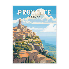 Provence France Travel Art Vintage Postcard