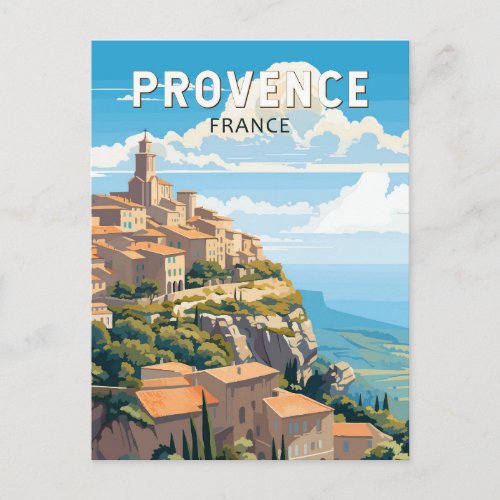 Provence France Travel Art Vintage Postcard