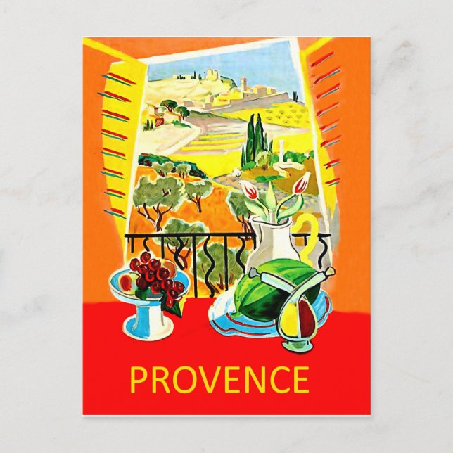 Provence, France, view from the window, vintage Postcard (Front)
